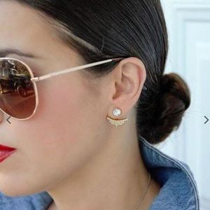 Rose gold plated Pave Swarovski crystal earrings